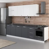 Minar 295 Cm Mutfak Dolabı Beyaz Antrasit 295-A6 thumbnail 5