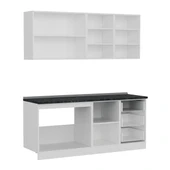 Minar 190 Cm Mutfak Dolabı Beyaz Antrasit 190-A1 thumbnail 7