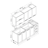 Minar 200 Cm Mutfak Dolabı Beyaz Antrasit 200-A1 thumbnail 8