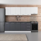 Minar 285 Cm Mutfak Dolabı Beyaz Antrasit 285-A7 thumbnail 1