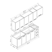Minar 280 Cm Mutfak Dolabı Beyaz Antrasit 280-A10 thumbnail 8