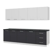 Minar 280 Cm Mutfak Dolabı Beyaz Antrasit 280-A2 thumbnail 4