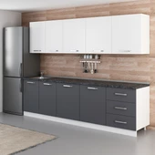 Minar 280 Cm Mutfak Dolabı Beyaz Antrasit 280-A2 thumbnail 5