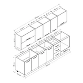 Minar 295 Cm Mutfak Dolabı Beyaz Dore 295-D8 thumbnail 8