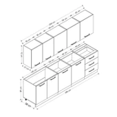Minar 280 Cm Mutfak Dolabı Beyaz Antrasit 280-A2 thumbnail 8
