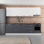 Minar 280 Cm Mutfak Dolabı Beyaz Antrasit 280-A5 thumbnail 1