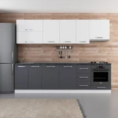 Minar 280 Cm Mutfak Dolabı Beyaz Antrasit 280-A8 thumbnail 1