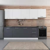 Minar 300 Cm Mutfak Dolabı Beyaz Antrasit 300-A11 thumbnail 1