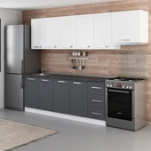 Minar 280 Cm Mutfak Dolabı Beyaz Antrasit 280-A10 thumbnail 5