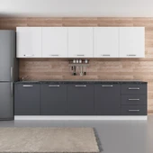 Minar 300 Cm Mutfak Dolabı Beyaz Antrasit 300-A3 thumbnail 1