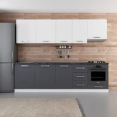 Minar 275 Cm Mutfak Dolabı Beyaz Antrasit 275-A8 thumbnail 1