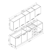 Minar 280 Cm Mutfak Dolabı Beyaz Antrasit 280-A5 thumbnail 8