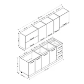 Minar 275 Cm Mutfak Dolabı Beyaz Antrasit 275-A4 thumbnail 8