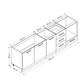 Minar 280 Cm Mutfak Dolabı Beyaz Dore 280-D3 thumbnail 8