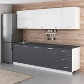 Minar 260 Cm Mutfak Dolabı Beyaz Antrasit 260-A1 - 5