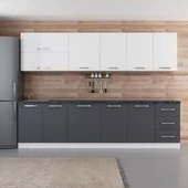 Minar 295 Cm Mutfak Dolabı Beyaz Antrasit 295-A1 thumbnail 1