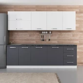 Minar 260 Cm Mutfak Dolabı Beyaz Antrasit 260-A1 - 1