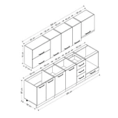 Minar 280 Cm Mutfak Dolabı Beyaz Antrasit 280-A8 thumbnail 8
