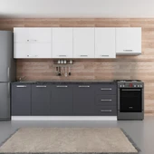 Minar 300 Cm Mutfak Dolabı Beyaz Antrasit 300-A8 thumbnail 1