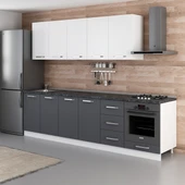 Minar 285 Cm Mutfak Dolabı Beyaz Antrasit 285-A6 - 5