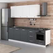 Minar 260 Cm Mutfak Dolabı Beyaz Antrasit 260-A6 - 5