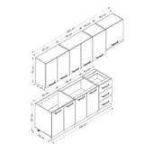 Minar 265 Cm Mutfak Dolabı Beyaz Dore 265-D4 thumbnail 8