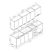 Minar 265 Cm Mutfak Dolabı Beyaz Antrasit 265-A5 - 8