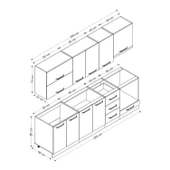 Minar 265 Cm Mutfak Dolabı Beyaz Antrasit 265-A8 thumbnail 8