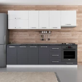 Minar 265 Cm Mutfak Dolabı Beyaz Antrasit 265-A8 thumbnail 1