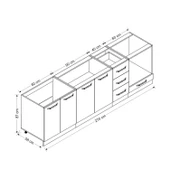 Minar 270 Cm Mutfak Dolabı Beyaz Antrasit 270-A6 thumbnail 8