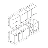 Minar 260 Cm Mutfak Dolabı Beyaz Dore 260-D5 thumbnail 8