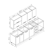 Minar 290 Cm Mutfak Dolabı Beyaz Antrasit 290-A6 thumbnail 8