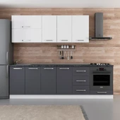 Minar 265 Cm Mutfak Dolabı Beyaz Antrasit 265-A6 - 1