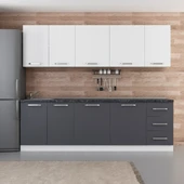 Minar 255 Cm Mutfak Dolabı Beyaz Antrasit 255-A1 thumbnail 1