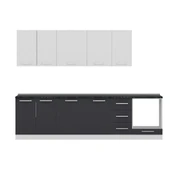 Minar 290 Cm Mutfak Dolabı Beyaz Antrasit 290-A3 thumbnail 2