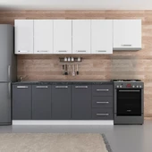 Minar 265 Cm Mutfak Dolabı Beyaz Antrasit 265-A4 thumbnail 1