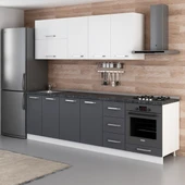 Minar 270 Cm Mutfak Dolabı Beyaz Antrasit 270-A6 thumbnail 5