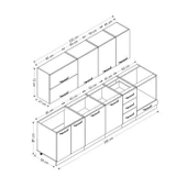 Minar 290 Cm Mutfak Dolabı Beyaz Dore 290-D6 - 8