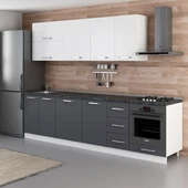 Minar 290 Cm Mutfak Dolabı Beyaz Antrasit 290-A6 thumbnail 5