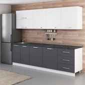 Minar 270 Cm Mutfak Dolabı Beyaz Antrasit 270-A1 thumbnail 5