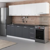 Minar 290 Cm Mutfak Dolabı Beyaz Antrasit 290-A4 thumbnail 5