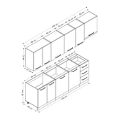 Minar 290 Cm Mutfak Dolabı Beyaz Antrasit 290-A4 thumbnail 8