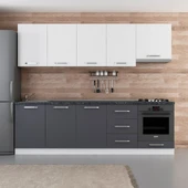 Minar 260 Cm Mutfak Dolabı Beyaz Antrasit 260-A8 thumbnail 1