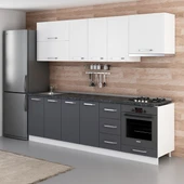 Minar 260 Cm Mutfak Dolabı Beyaz Antrasit 260-A5 thumbnail 5