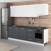 Minar 260 Cm Mutfak Dolabı Beyaz Antrasit 260-A8 thumbnail 5