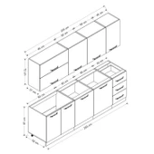 Minar 255 Cm Mutfak Dolabı Beyaz Antrasit 255-A2 - 8