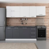 Minar 255 Cm Mutfak Dolabı Beyaz Antrasit 255-A7 thumbnail 1