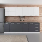 Minar 290 Cm Mutfak Dolabı Beyaz Antrasit 290-A1 thumbnail 1