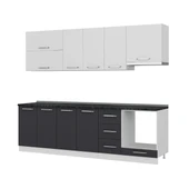 Minar 260 Cm Mutfak Dolabı Beyaz Antrasit 260-A5 thumbnail 4