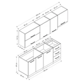 Minar 255 Cm Mutfak Dolabı Beyaz Antrasit 255-A7 thumbnail 8